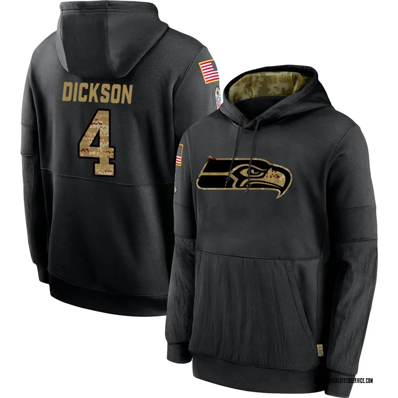 Limited Men's Michael Dickson Black Jersey - #4 Football Seattle Seahawks  2016 Salute to Service Size 40/M